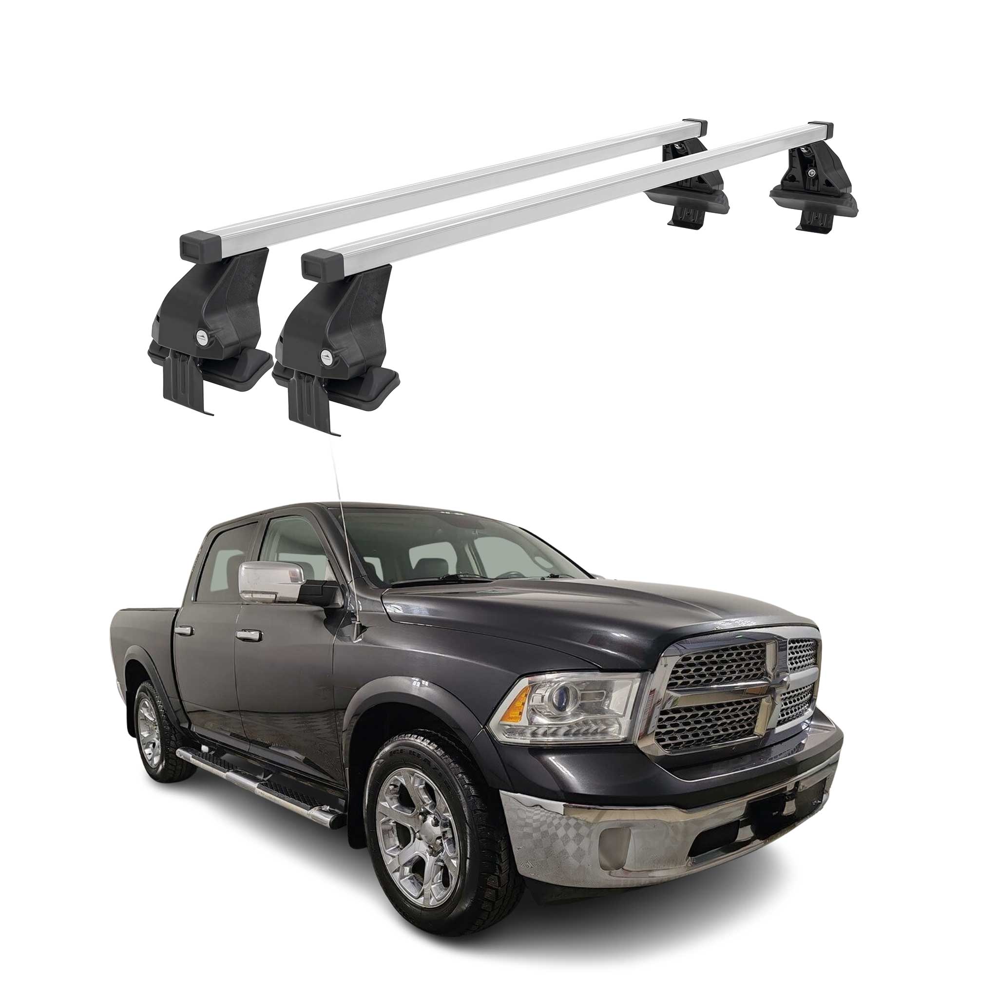 Menabo Dachträger Grundtäger für RAM 1500 2009-2018 50kg Stahl Silber 2 tlg