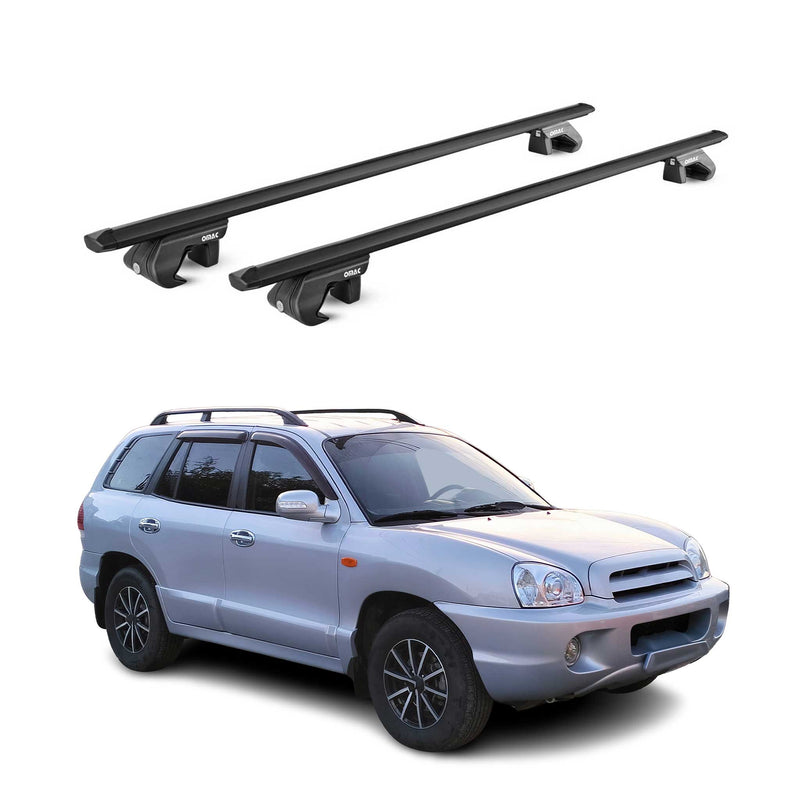 Dachträger Grundtäger für Hyundai Santa Fe 2006-2012 90kg Alu Schwarz 2 tlg ABE