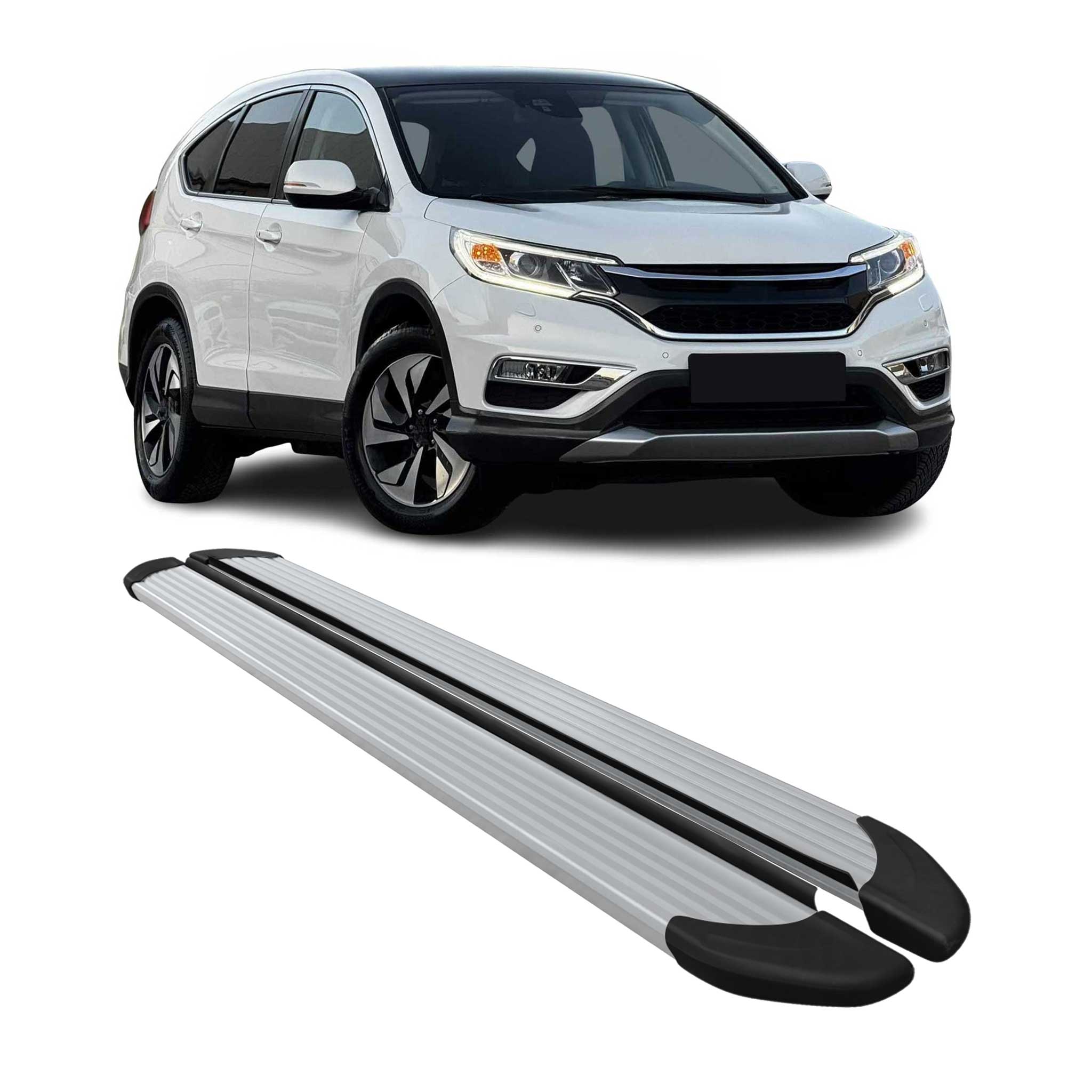 Seitenschweller Trittbretter Schweller für Honda CR-V 2013-2018 Aluminium Silber