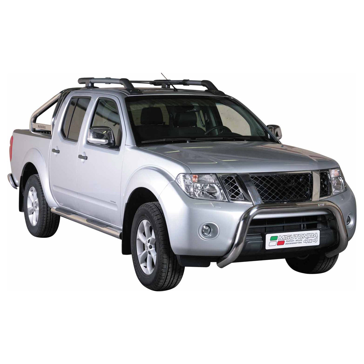 Frontbügel Frontschutzbügel für Nissan Navara 2005-2010 ø76mm Stahl Silber