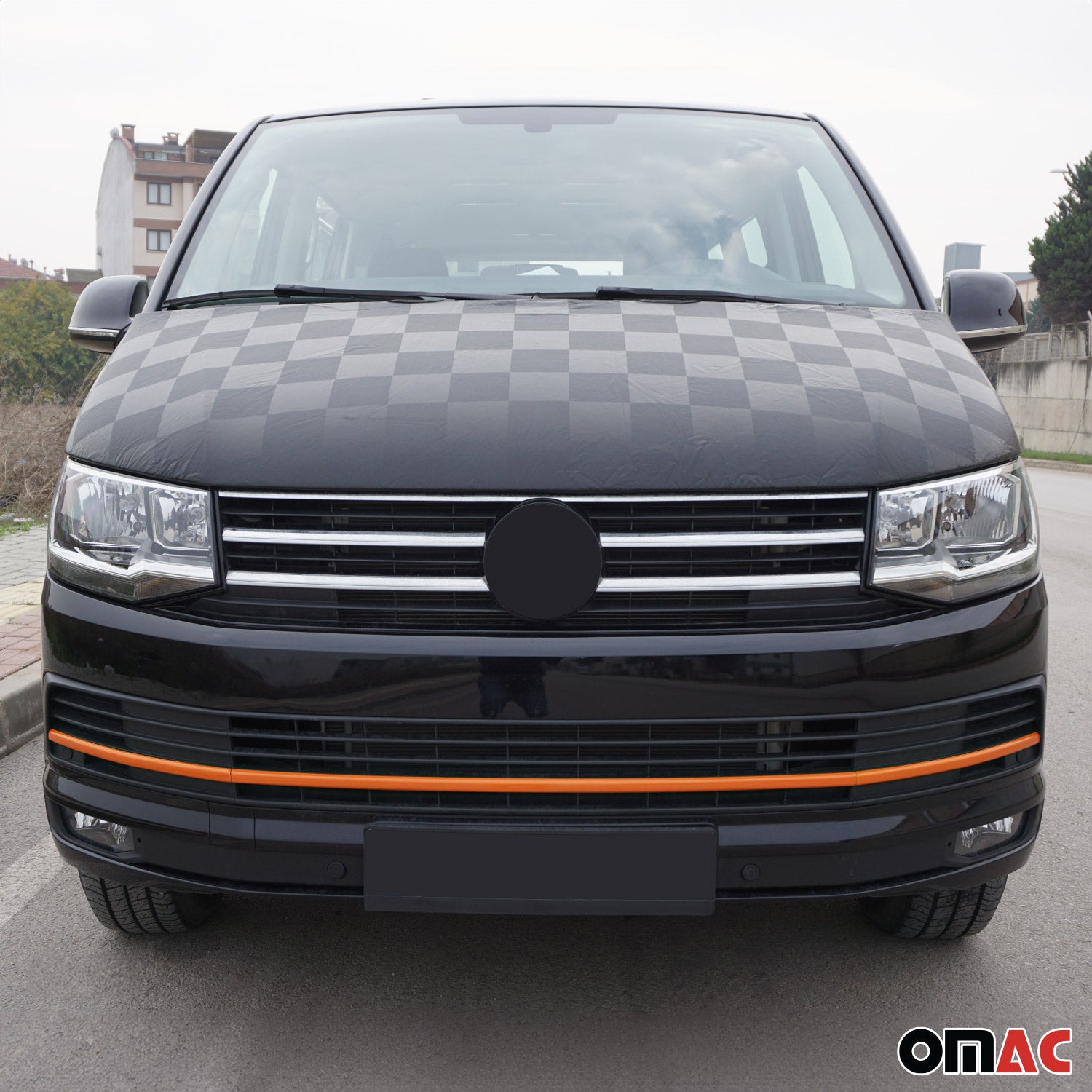 Kühlergrill Leisten für VW T6 Transporter 2015-2019 Highline Edelstahl Orange 3x