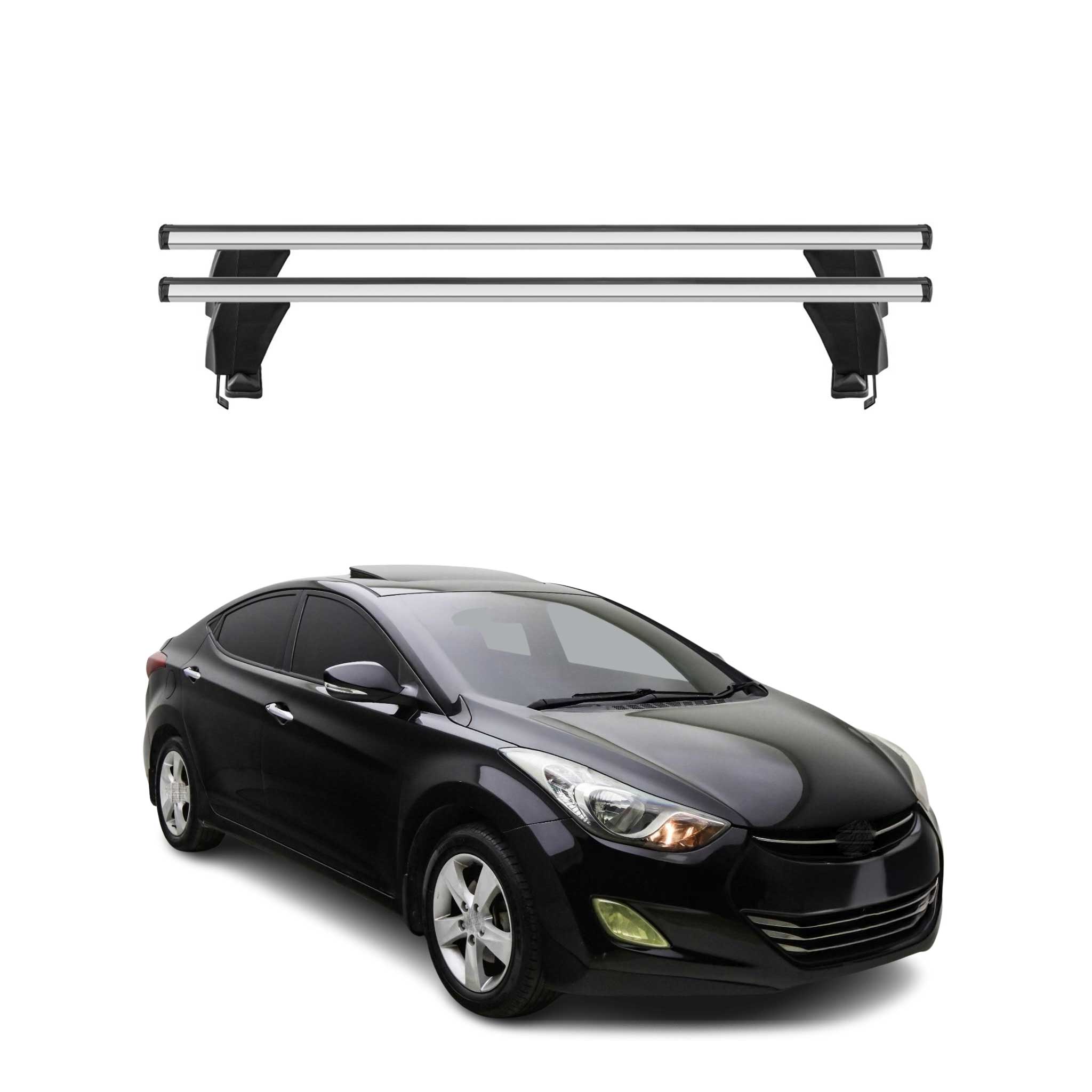 Menabo Dachträger Grundtäger für Hyundai Elantra mk5 2011-2016 50kg Alu Grau 2x