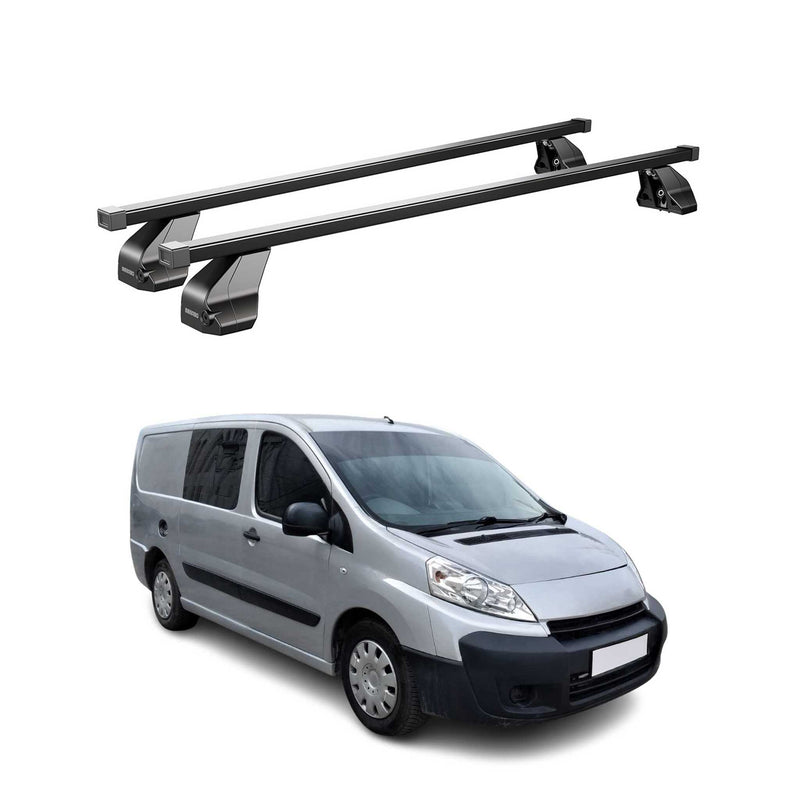 Menabo Dachträger Grundtäger für Peugeot Expert 2007-2016 75kg Stahl Schwarz 2x