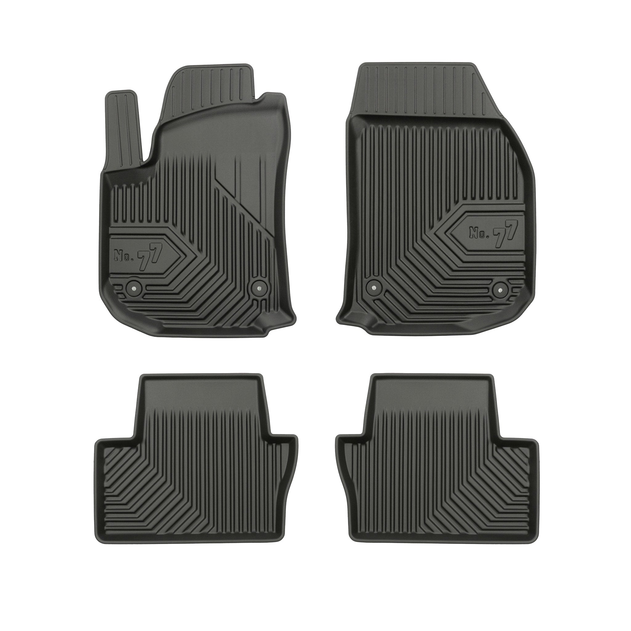 Fußmatten Gummimatten No.77 für Opel Zafira B 2005-2014 TPE Gummi Schwarz 4 tlg