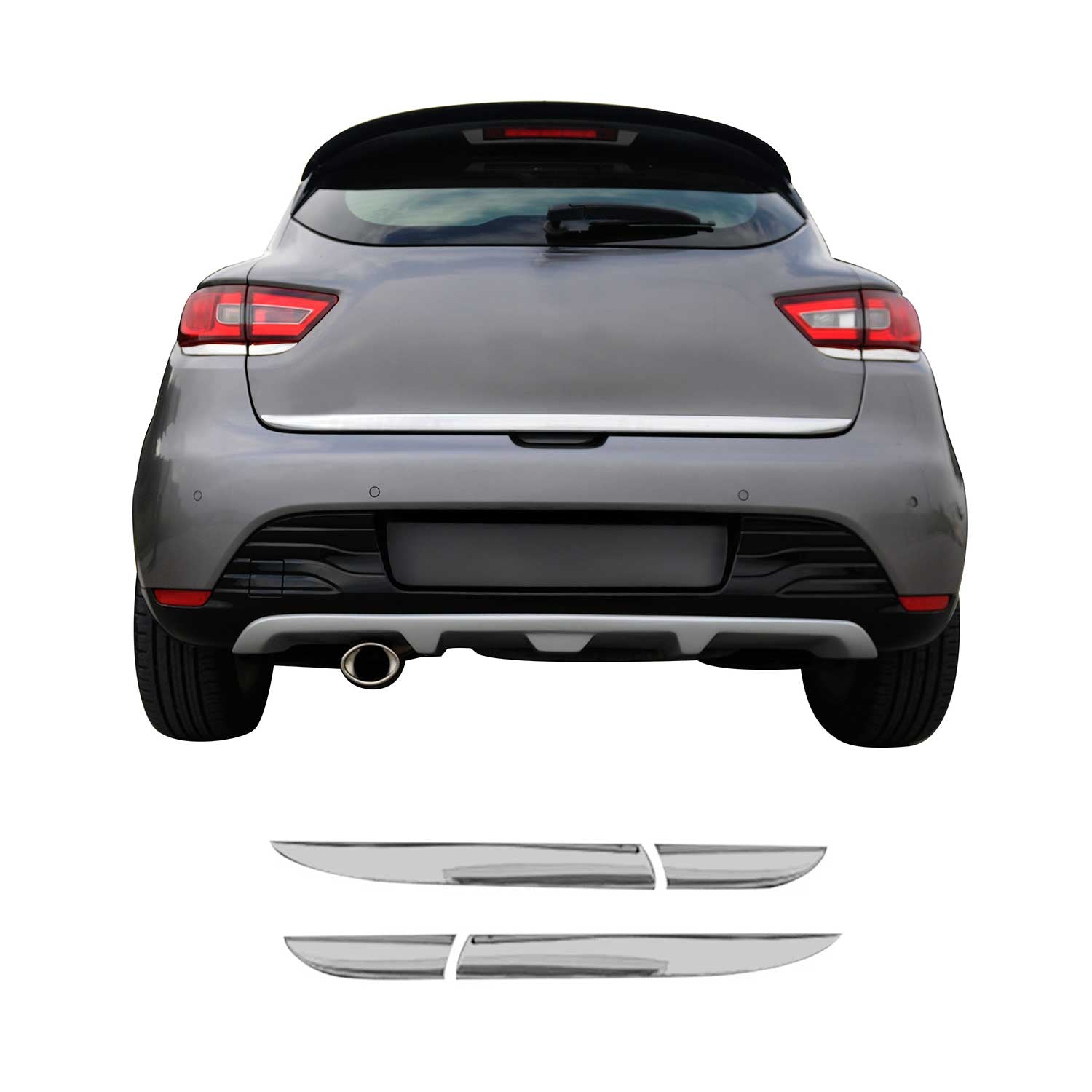 Rücklichtleiste für Renault Clio IV 2012-2019 Edelstahl Chrom 4 tlg