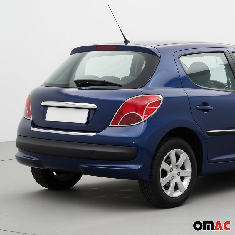 Rücklicht Leisten Heckleuchte für Peugeot 207 2006-2009 Chrom ABS Silber 2tlg
