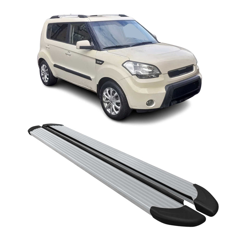 Seitenschweller Trittbretter Schweller für Kia Soul 2008-2015 Aluminium Silber