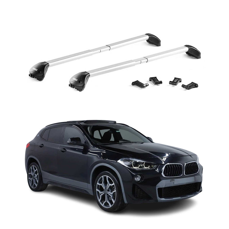 Dachträger Grundtäger für BMW X2 F39 2018-2023 100kg Aluminium Silber 2 tlg ABE