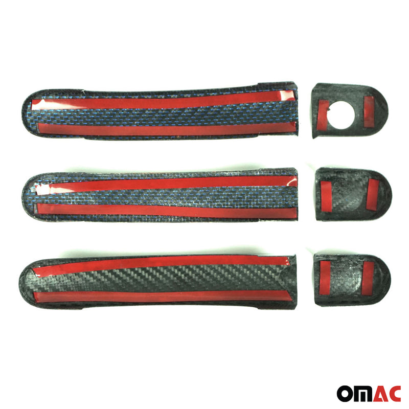 Türgriff Blende Türgriffkappen für VW Caddy 2015-2020 3-Tür Kohlefaser Blau 6x