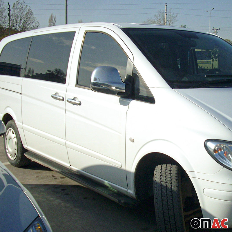 Spiegelkappen Spiegelabdeckung für Mercedes Vito W639 2003-2010 Edelstahl Silber