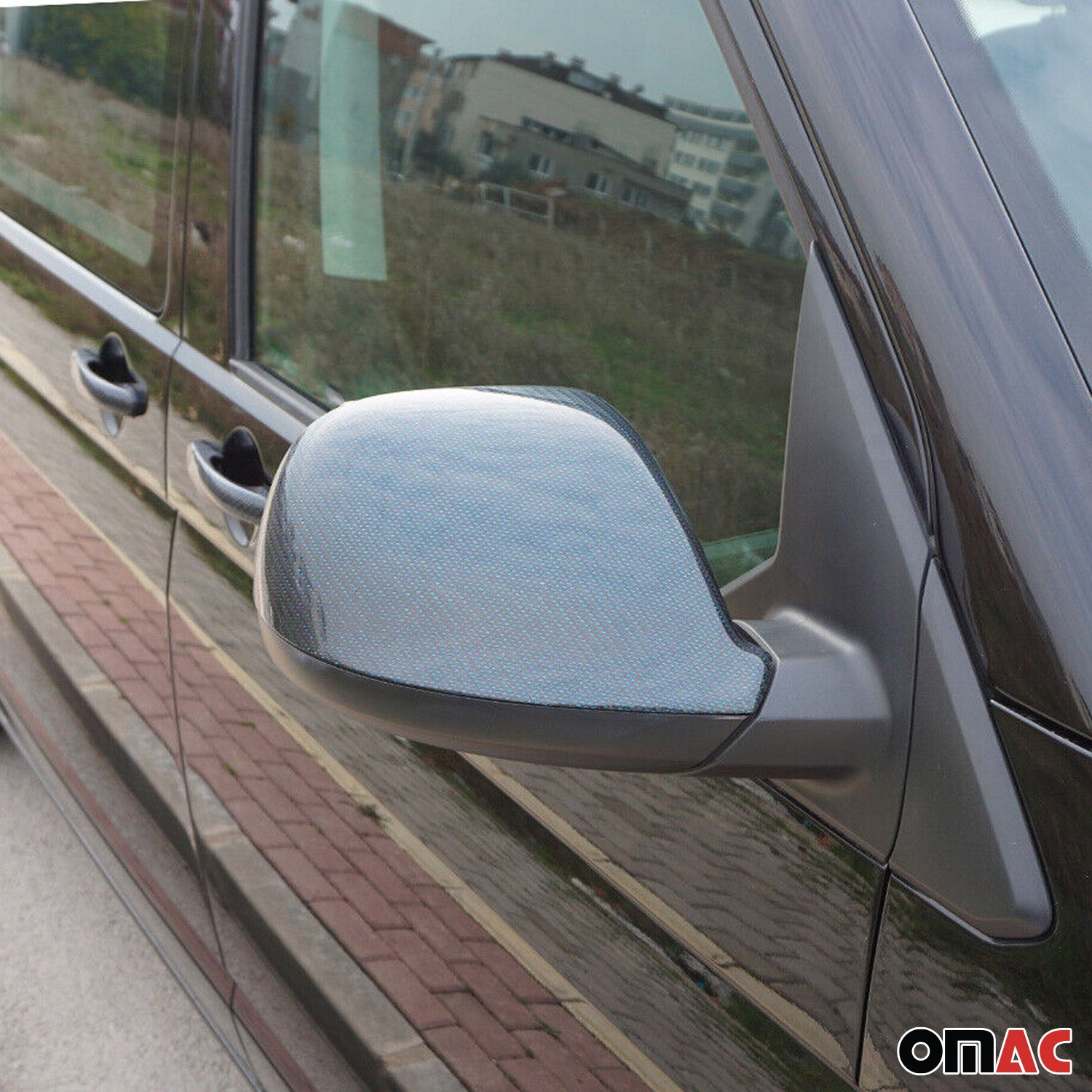 Spiegelabdeckung für VW T5 T6 T6.1 Transporter / Amarok 2010-21 Carbon Blau 2tlg