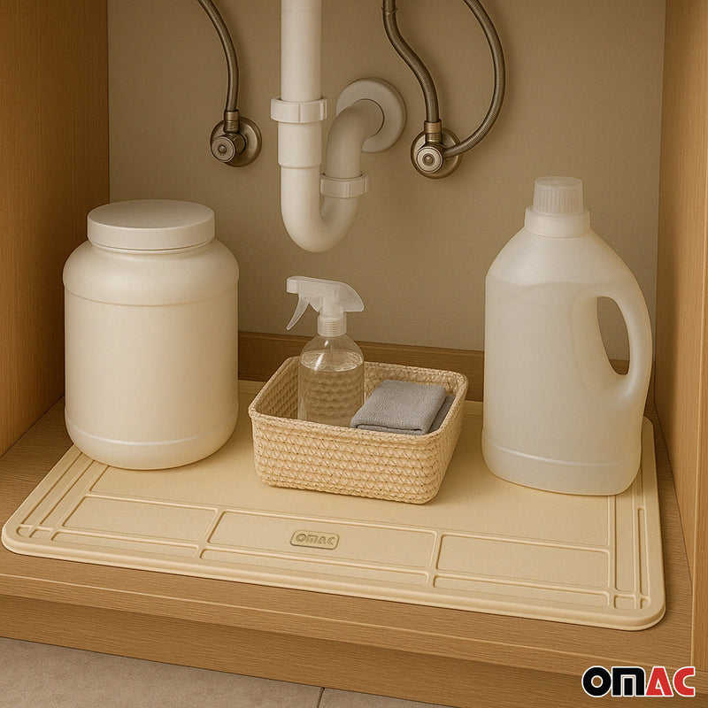 Wasserschutzmatte Spülenschrank Ecke Schutz Unterschrankausstattung TPE Beige