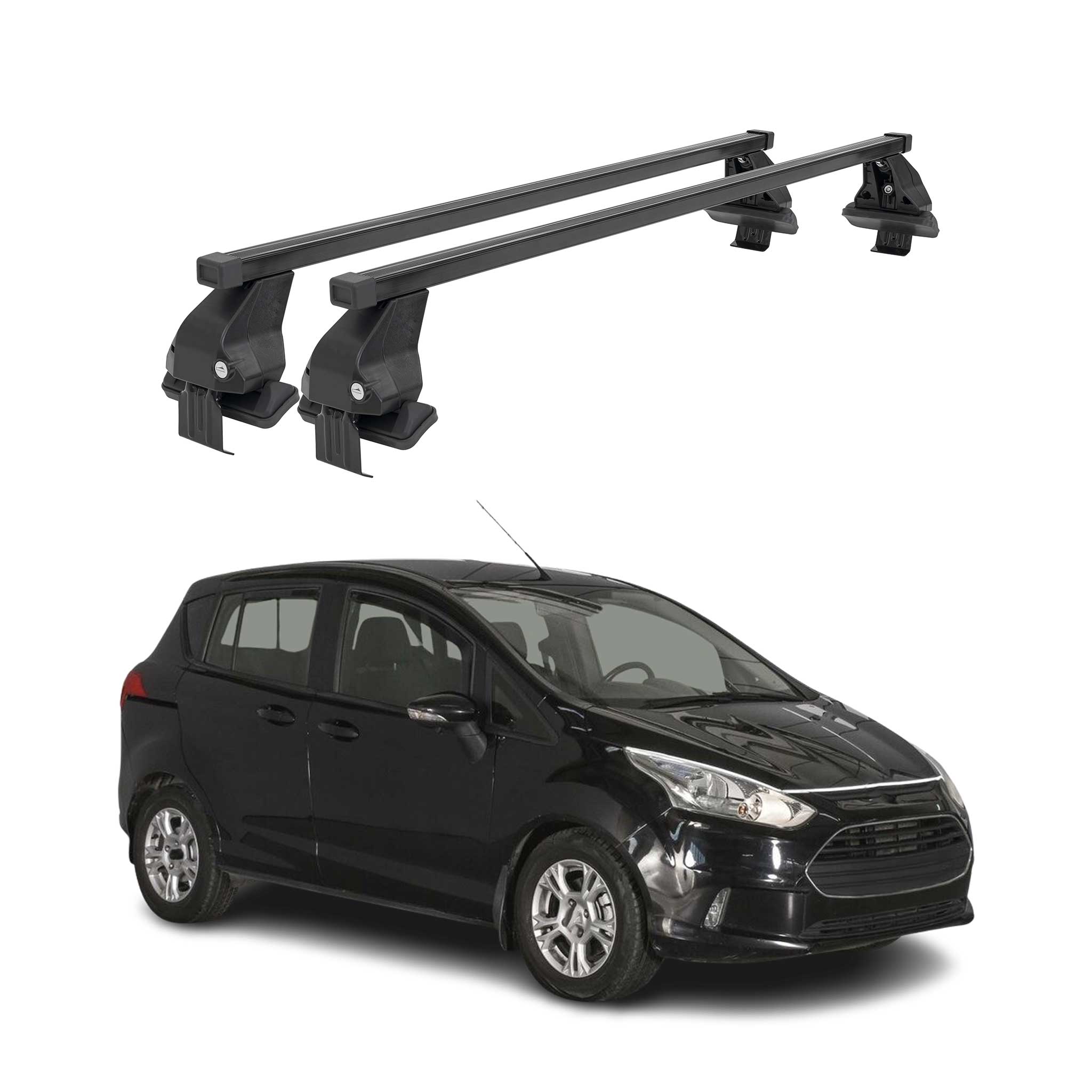 Menabo Dachträger Grundtäger für Ford B-Max 2012-2017 50kg Stahl Schwarz 2 tlg