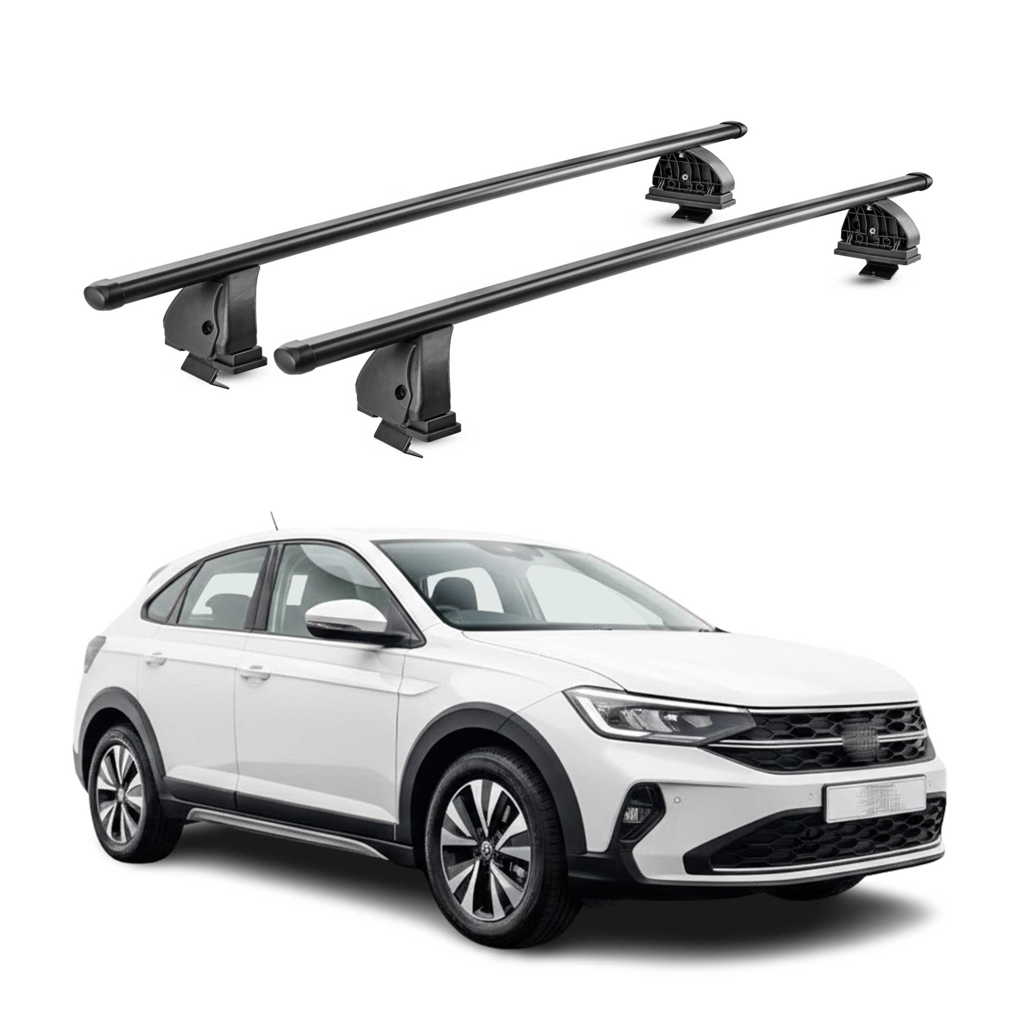 Stahl Dachträger für VW Taigo 2021-2026 TÜV Abschließbar 75 kg 2tlg Schwarz