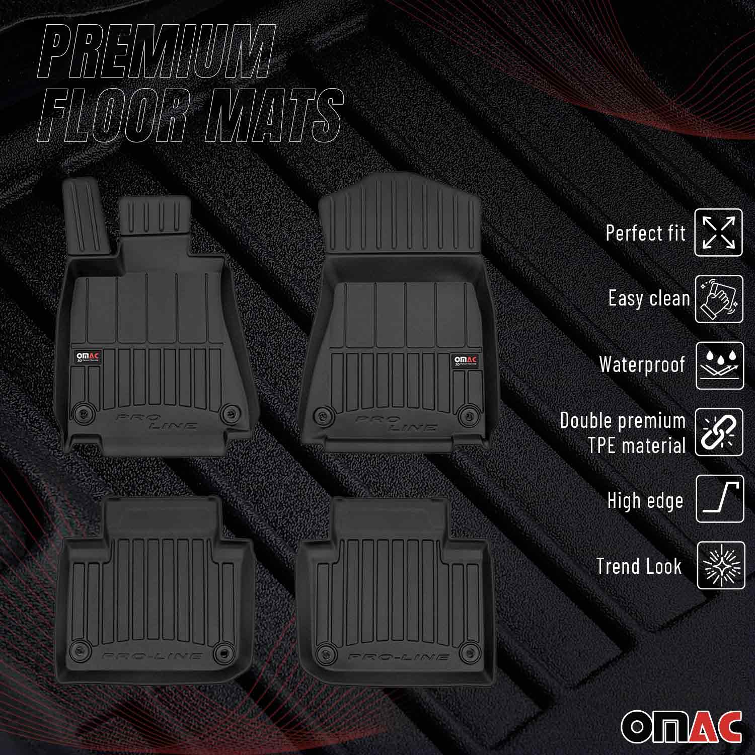 OMAC Gummi Fußmatten für Lexus GS 2012-2020 RWD Premium 3D Automatten Schwarz 4x