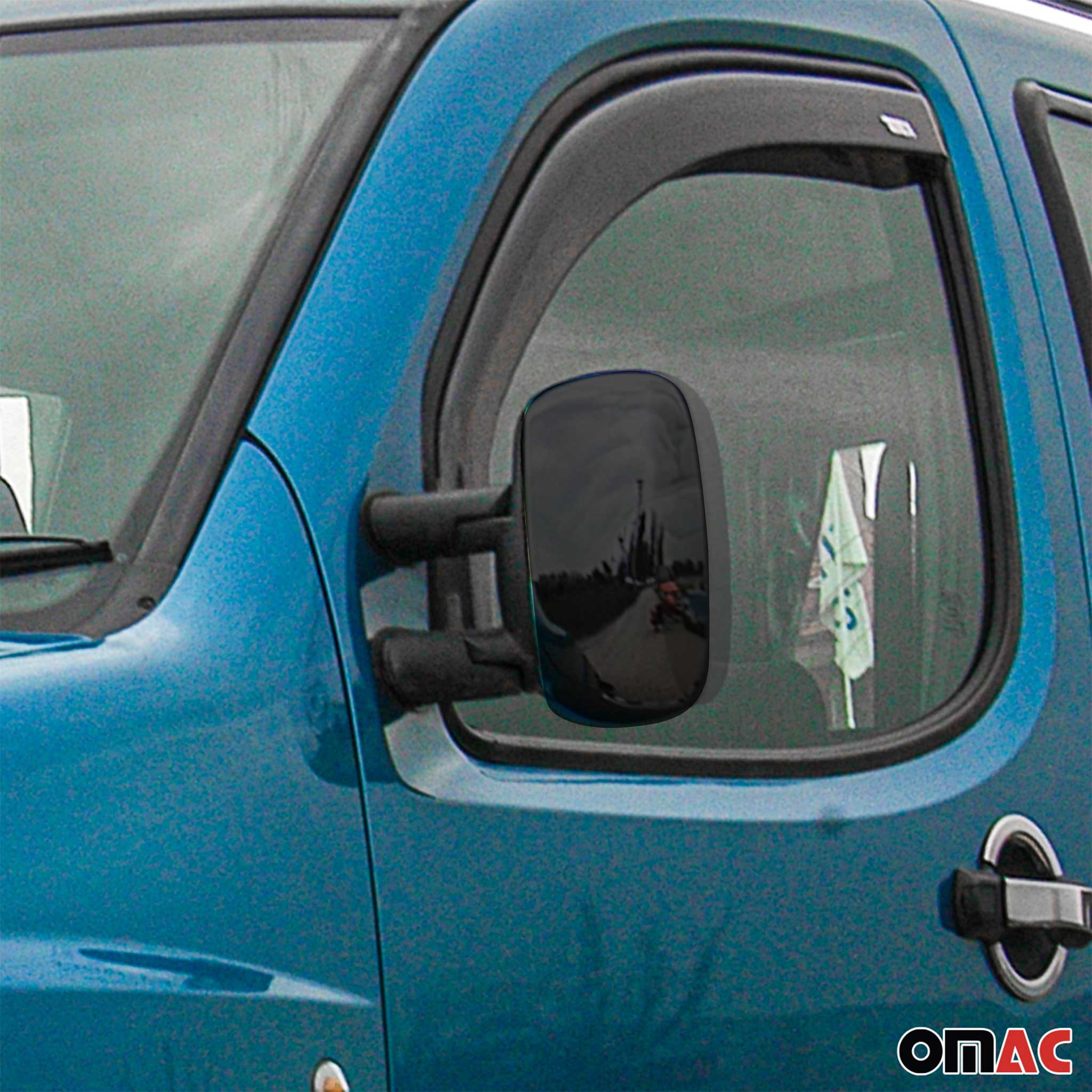 Spiegelkappen Spiegelabdeckung für Fiat Doblo 2000-2010 Chrom ABS Dunkel 2tlg