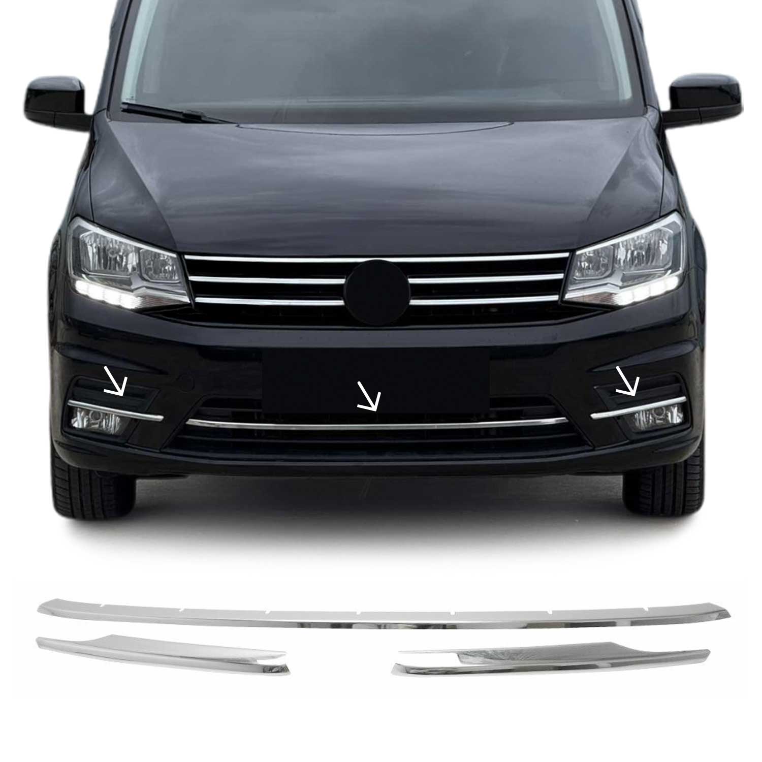 Kühlergrill Leisten Grillleisten für VW Caddy 2015-2020 Edelstahl Chrom 3tlg