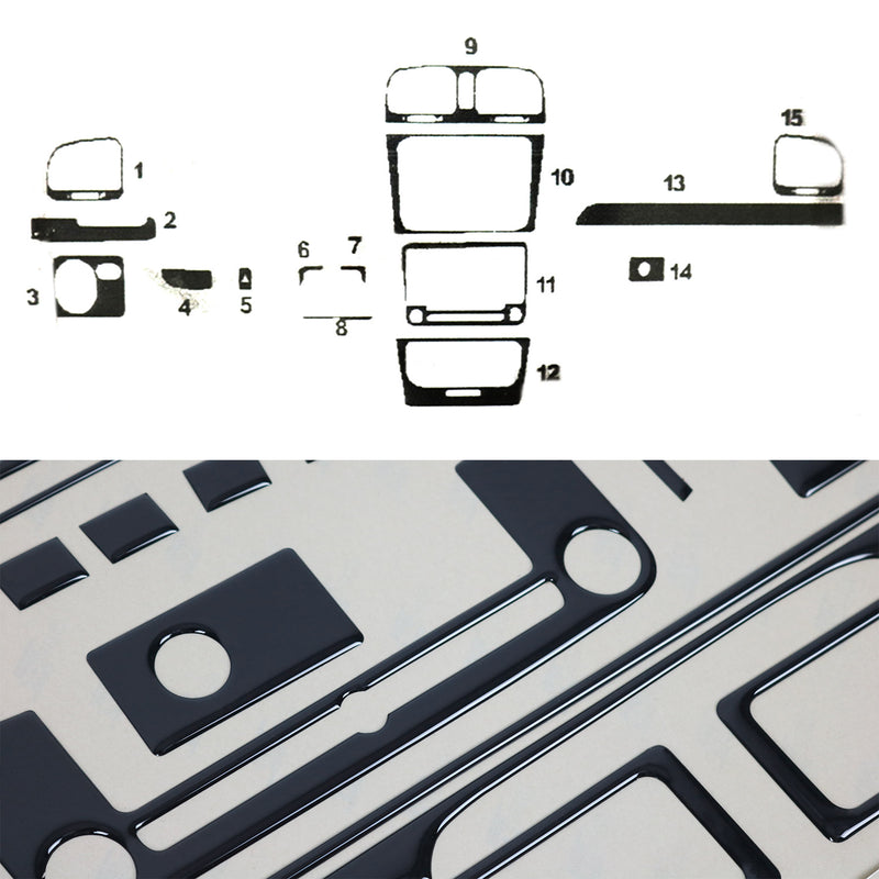 Innenraum Dekor Cockpit für VW Golf 2008-2013 Aluminium Optik 15tlg