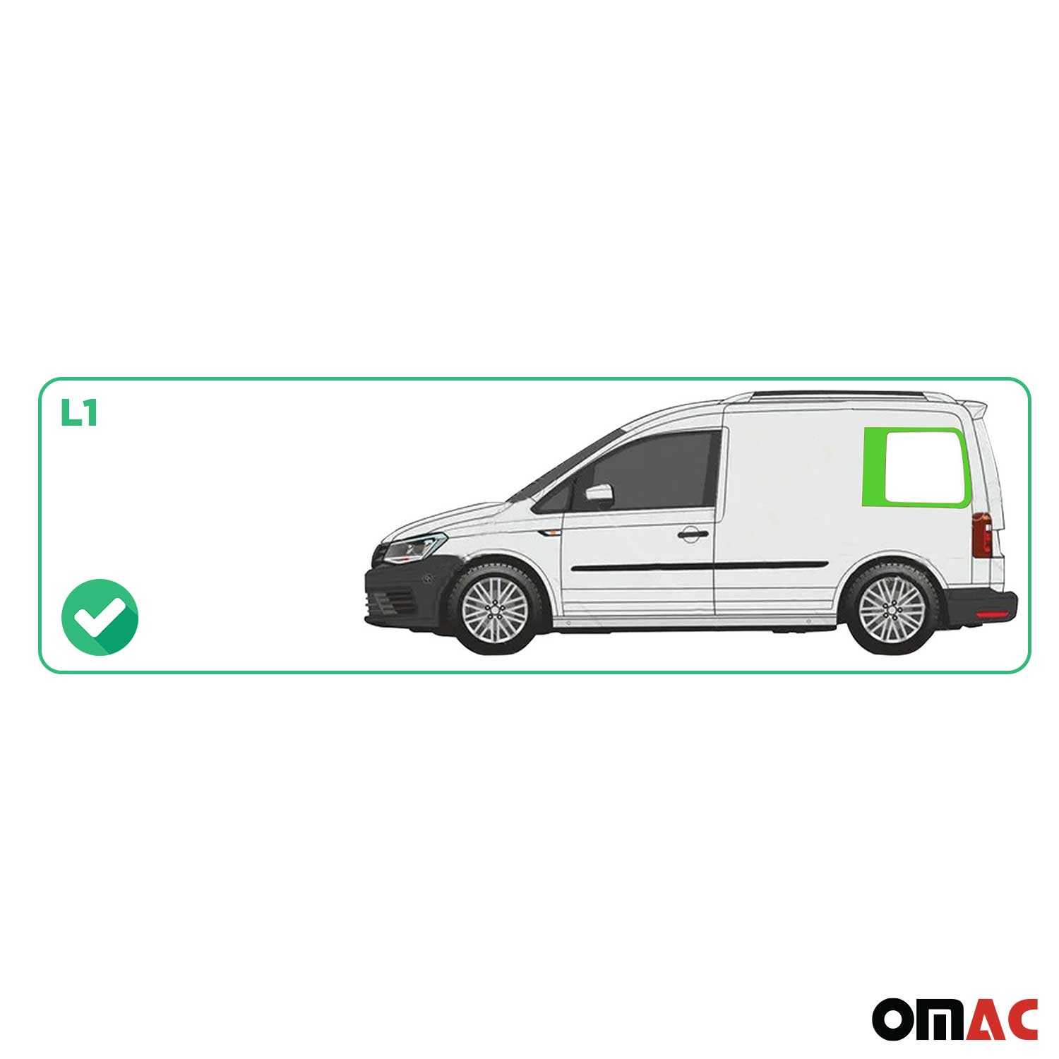 Seitenfenster Sicherheitsglas für VW Caddy 2003-2020 Hinten Fenster Links L1
