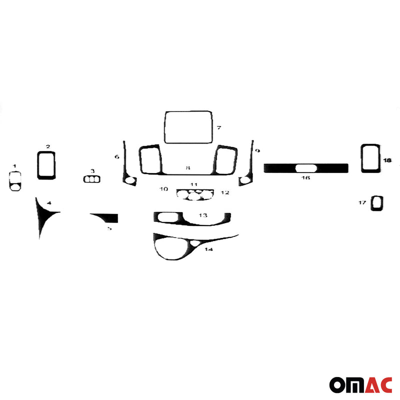 Innenraum Dekor Cockpit für Opel Vivaro 2010-2014 Carbon Optik 18tlg