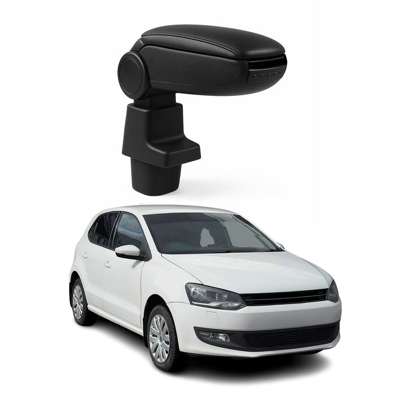 Mittelarmlehne Armlehne Mittelkonsole für VW Polo 6R 2009-2017 PU-Leder Schwarz