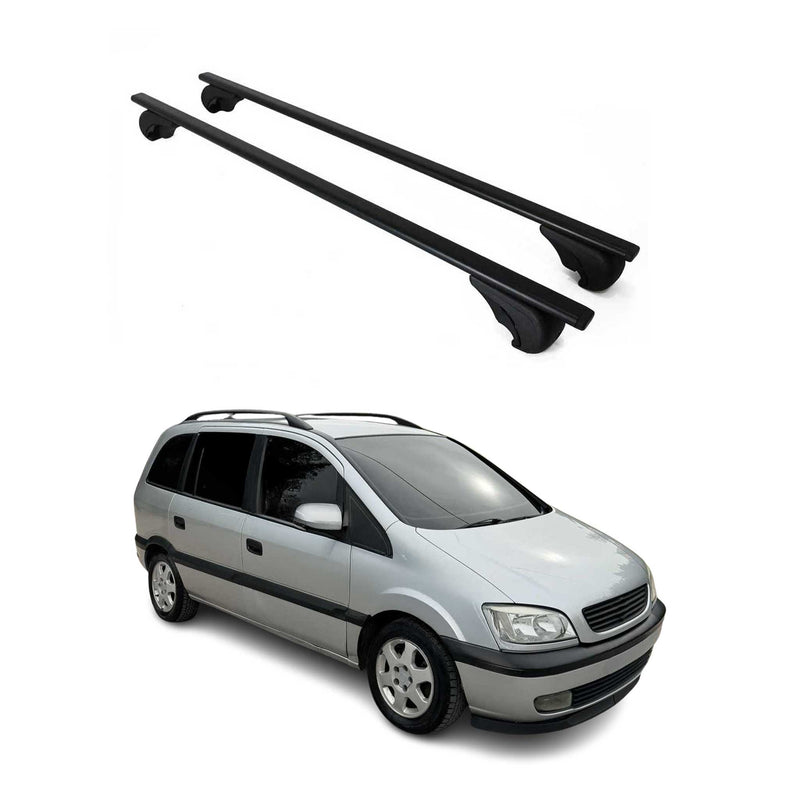Dachträger Grundtäger für Opel Zafira A 1999-2005 75kg Metall Schwarz 2 tlg