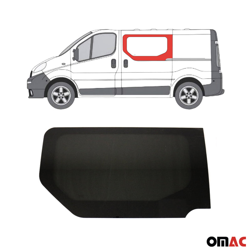 Seitenfenster für Opel Vivaro 2001-2014 Schwarz Auto Fenster Links L1 L2