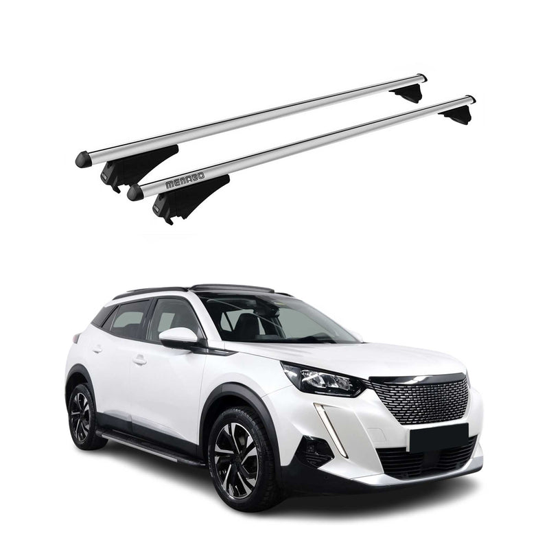 Menabo Dachträger Grundtäger für Peugeot 2008 2019-2025 75kg Alu Silber 2 tlg