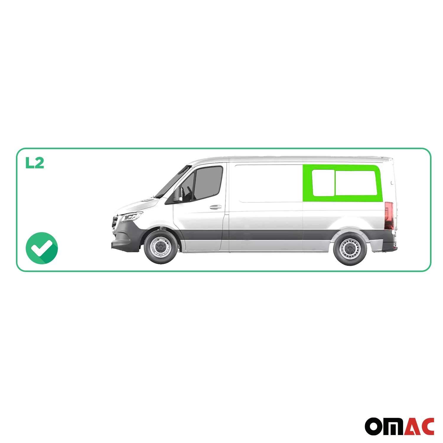 Schiebefenster für Mercedes Sprinter W906 2006-2018 Links Hinten Fenster L2