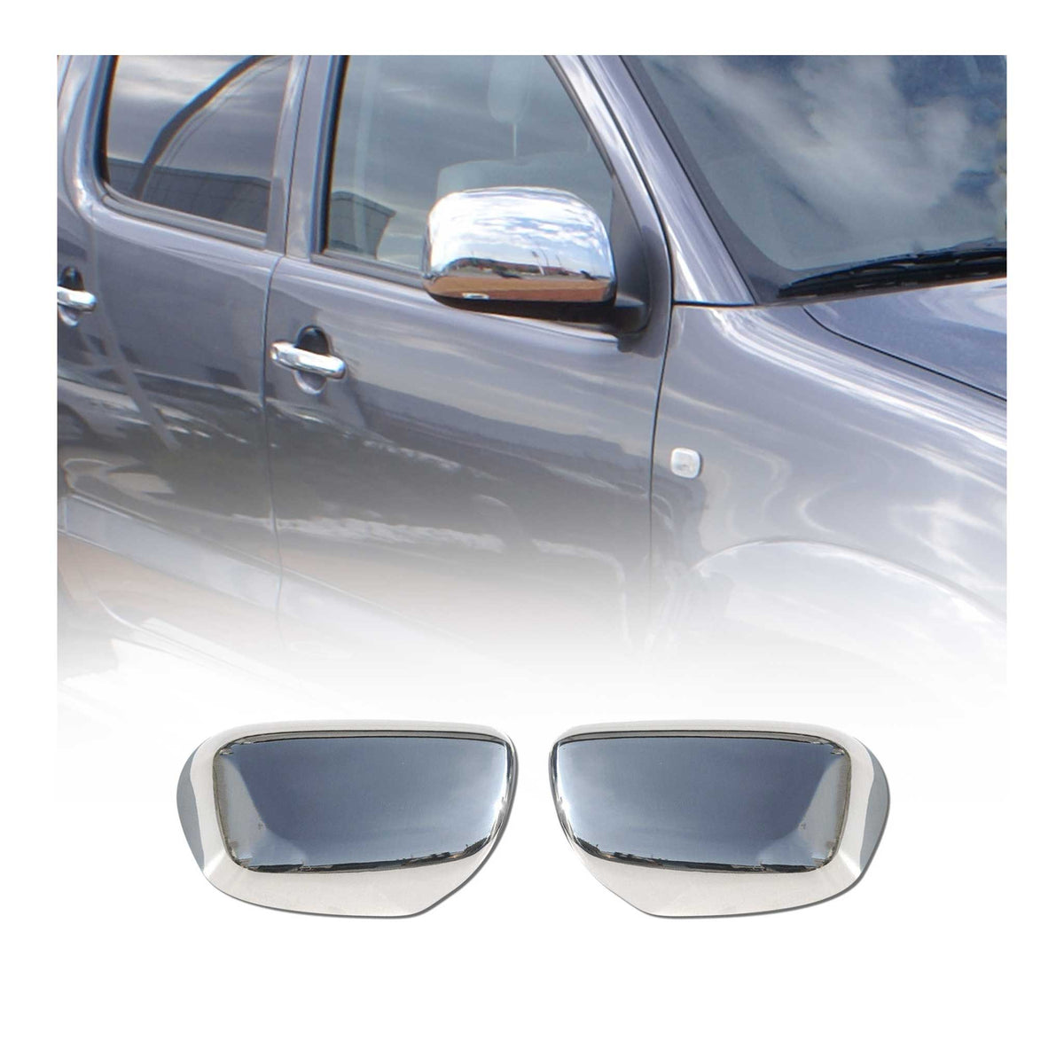 Spiegelkappen Spiegelabdeckung für Toyota Fortuner 2005-2015 Edelstahl Chrom