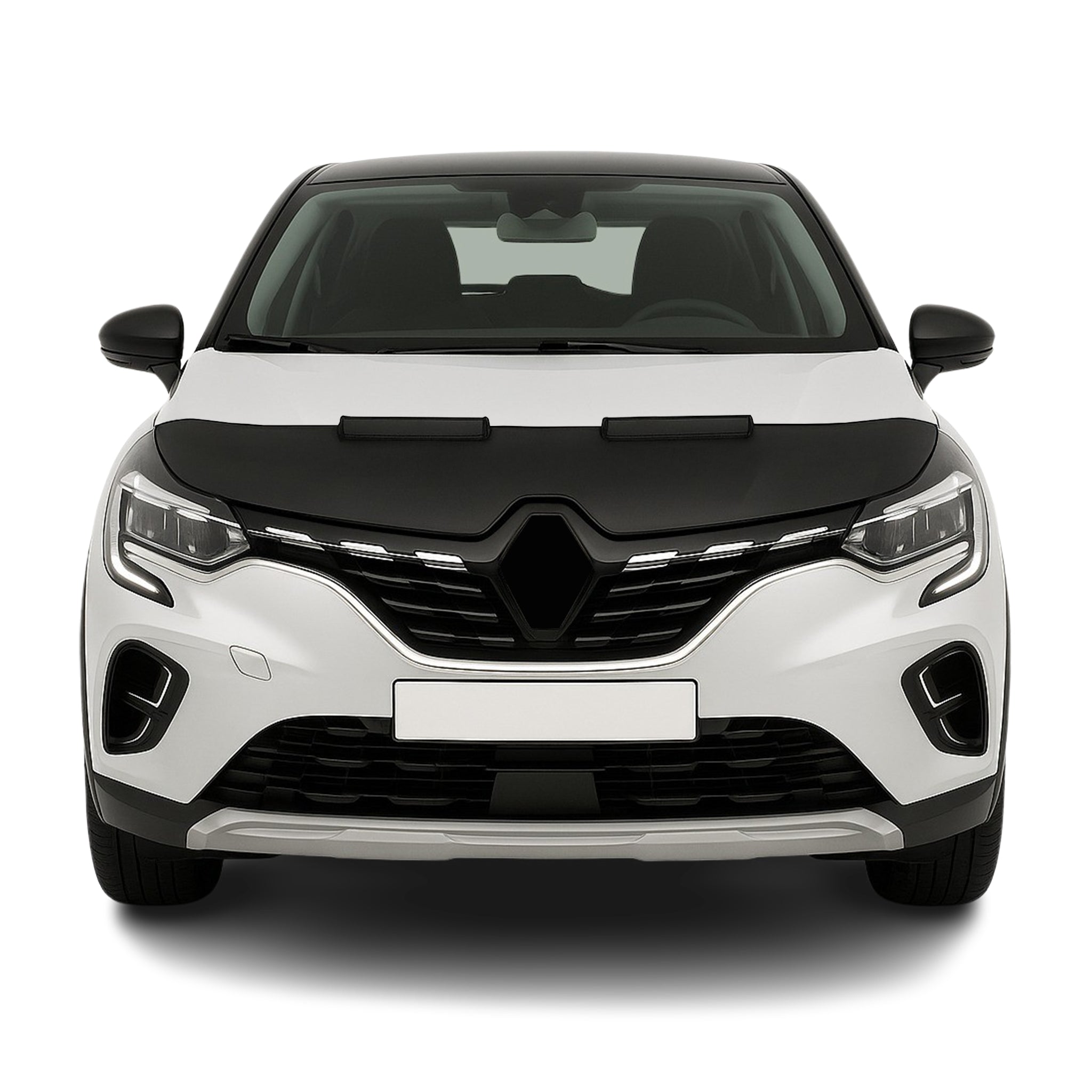 Haubenbra Steinschlagschutz Bonnet Bra für Renault Captur 2013-2019 Schwarz Halb