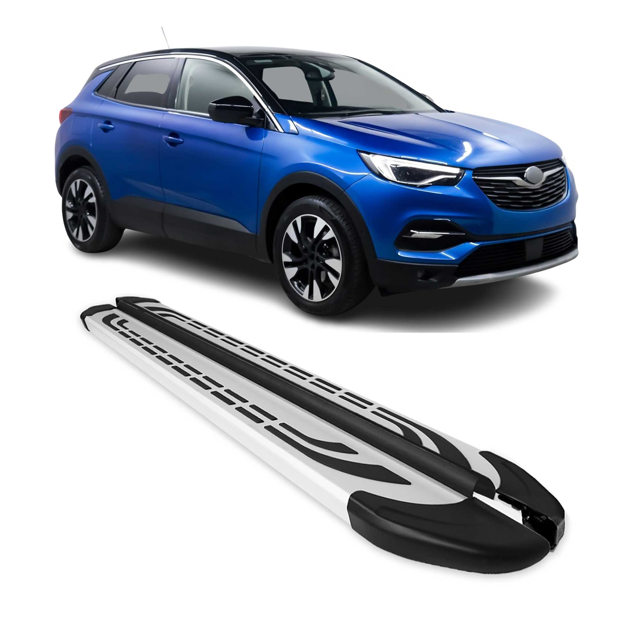 Trittbretter Seitenschweller Seitenbretter für Opel Grandland X 2017-2024 Alu
