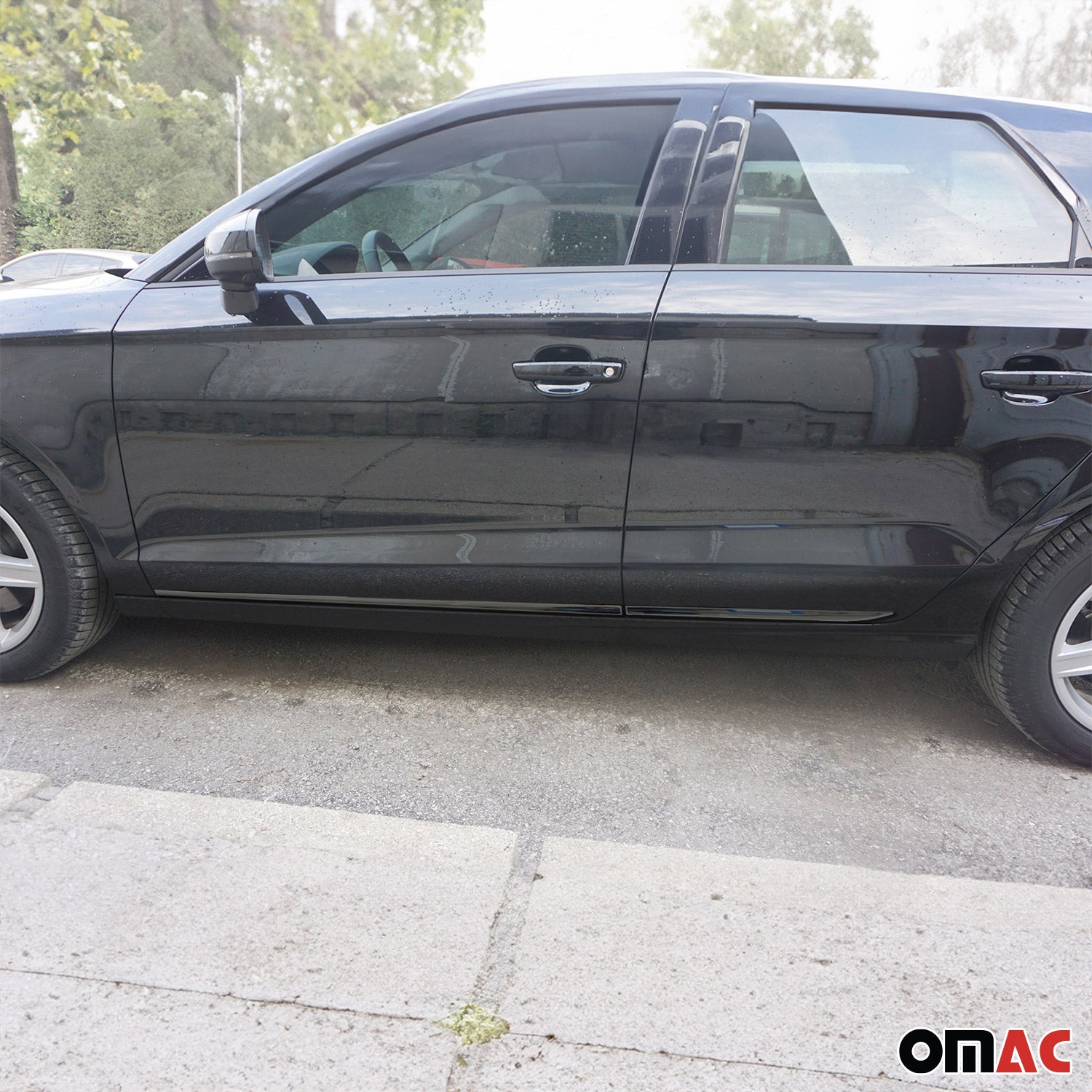 Seitentürleiste Türschutzleisten für Fiat Tipo 2015-2026 Dunkel Chrom 4x