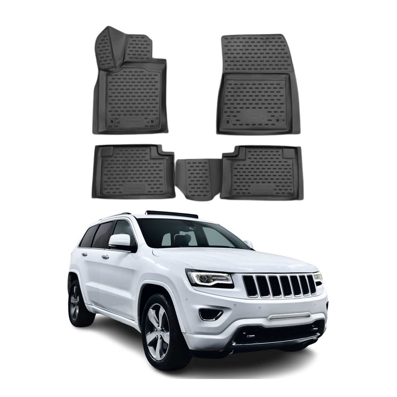 OMAC Gummimatten Fußmatten für Jeep Grand Cherokee 2013-2015 TPE Schwarz 4x
