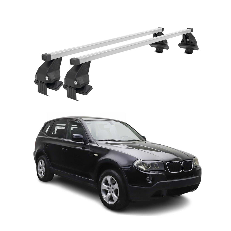 Menabo Dachträger Grundtäger für BMW X3 E83 2003-2010 50kg Stahl Silber 2 tlg