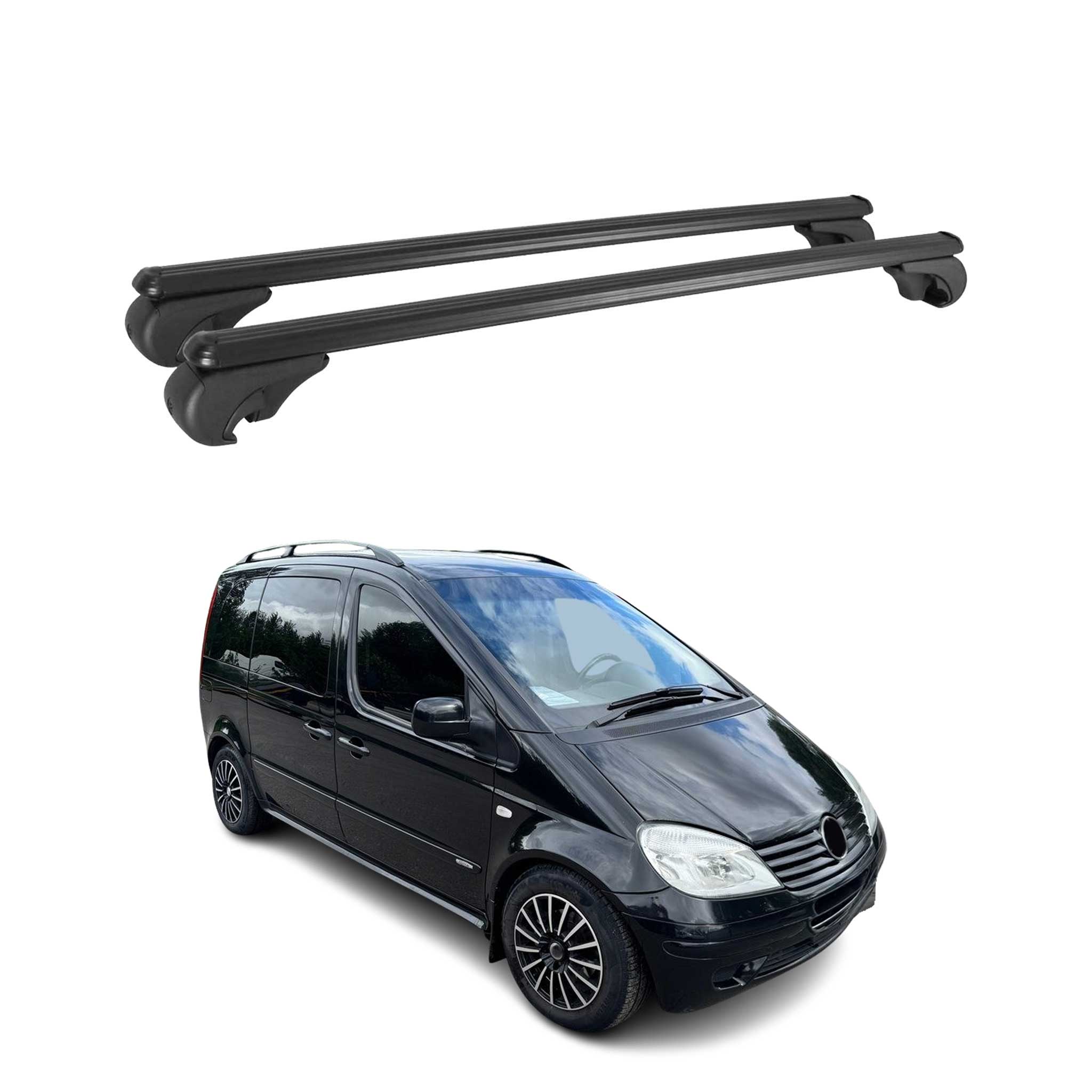 Dachträger für Mercedes Vaneo 2002-2005 Gepäckträger Grundträger Alu Schwarz 2x