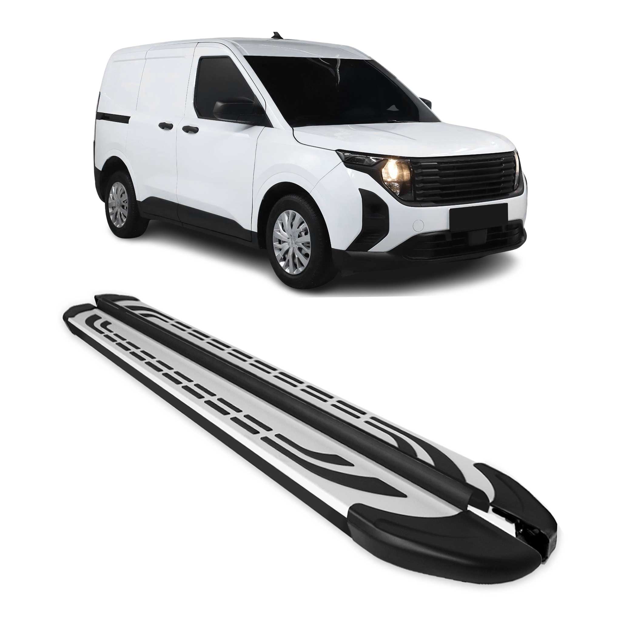 Trittbretter Seitenschweller Seitenbretter für Ford Tourneo Courier L1 23-26 Alu