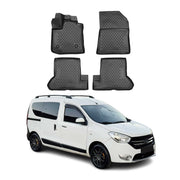 OMAC Gummimatten Fußmatten für Dacia Dokker 2012-2021 TPE Automatten Schwarz 4x