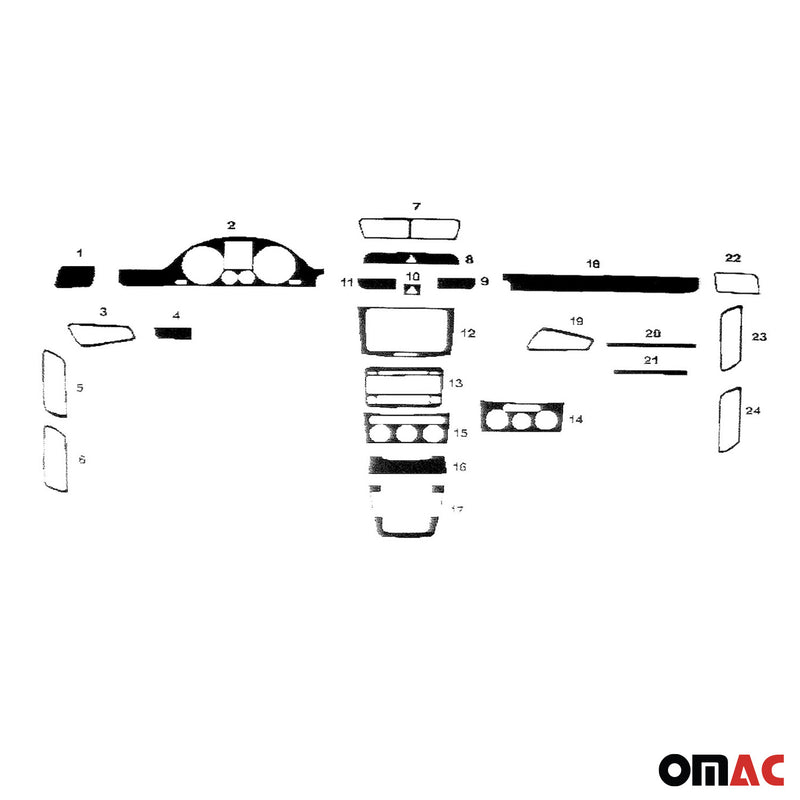 2005-2010 VW Passat B6 Innenraum Dekor Cockpit Armaturen Carbon Optik 21 tlg