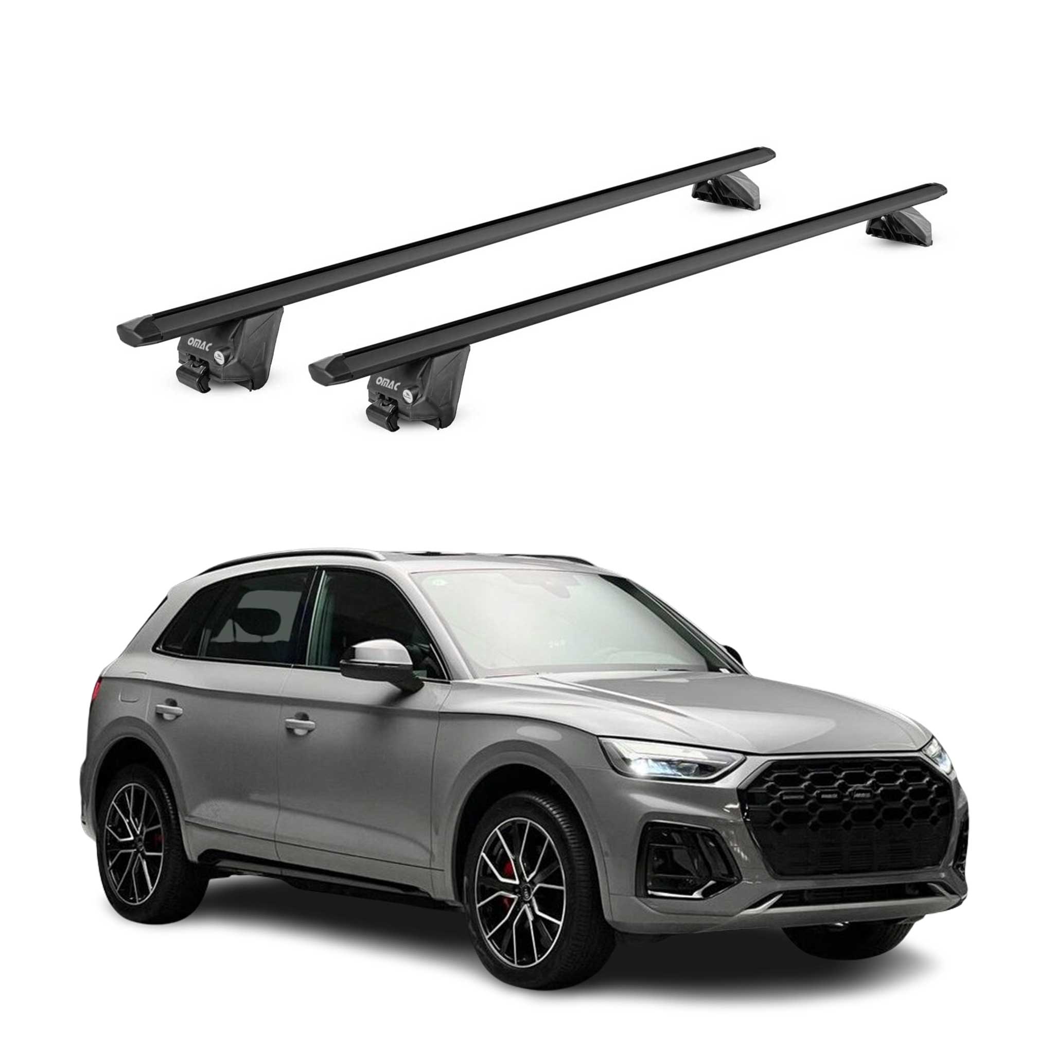 Dachträger Grundtäger für Audi Q5 mk3 2025-2026 100kg Alu Schwarz 2 tlg ABE