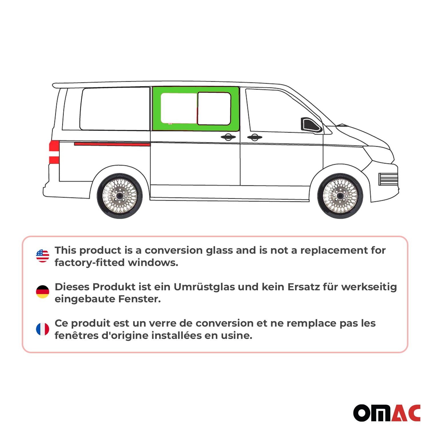 Seitenfenster Schiebefenster für VW T6 T6.1 2015-24 Rechts Schiebetür Auto L1 L2