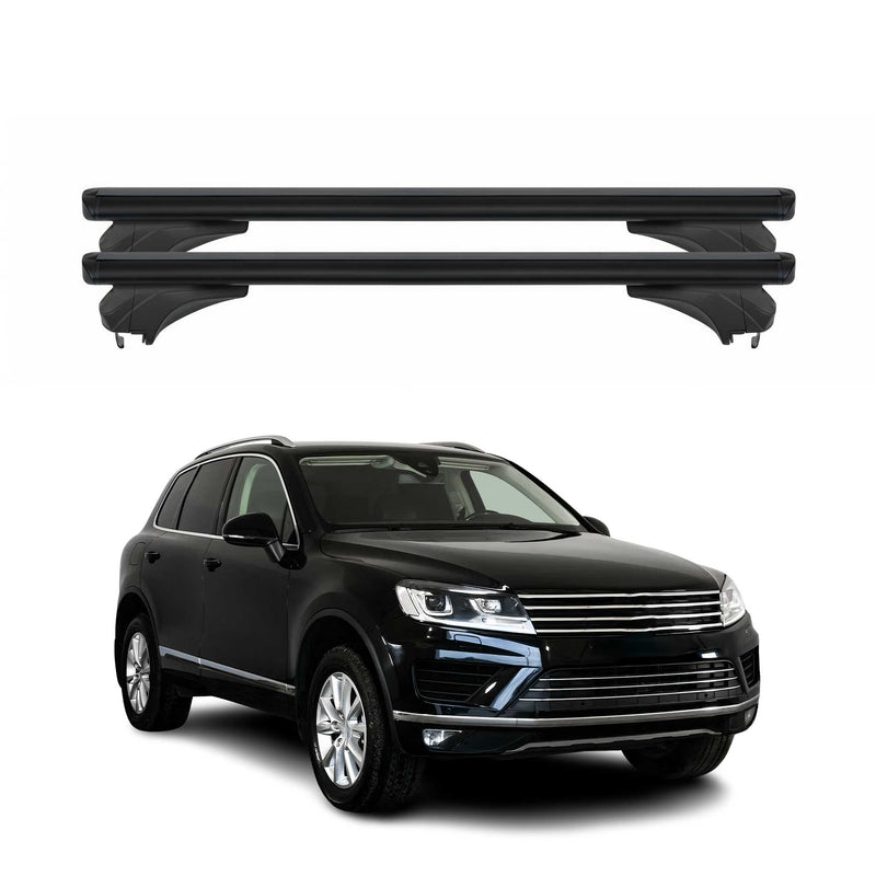 Menabo Dachträger Grundtäger für VW Touareg II 7P 2014-2018 FL Alu Schwarz 2 tlg