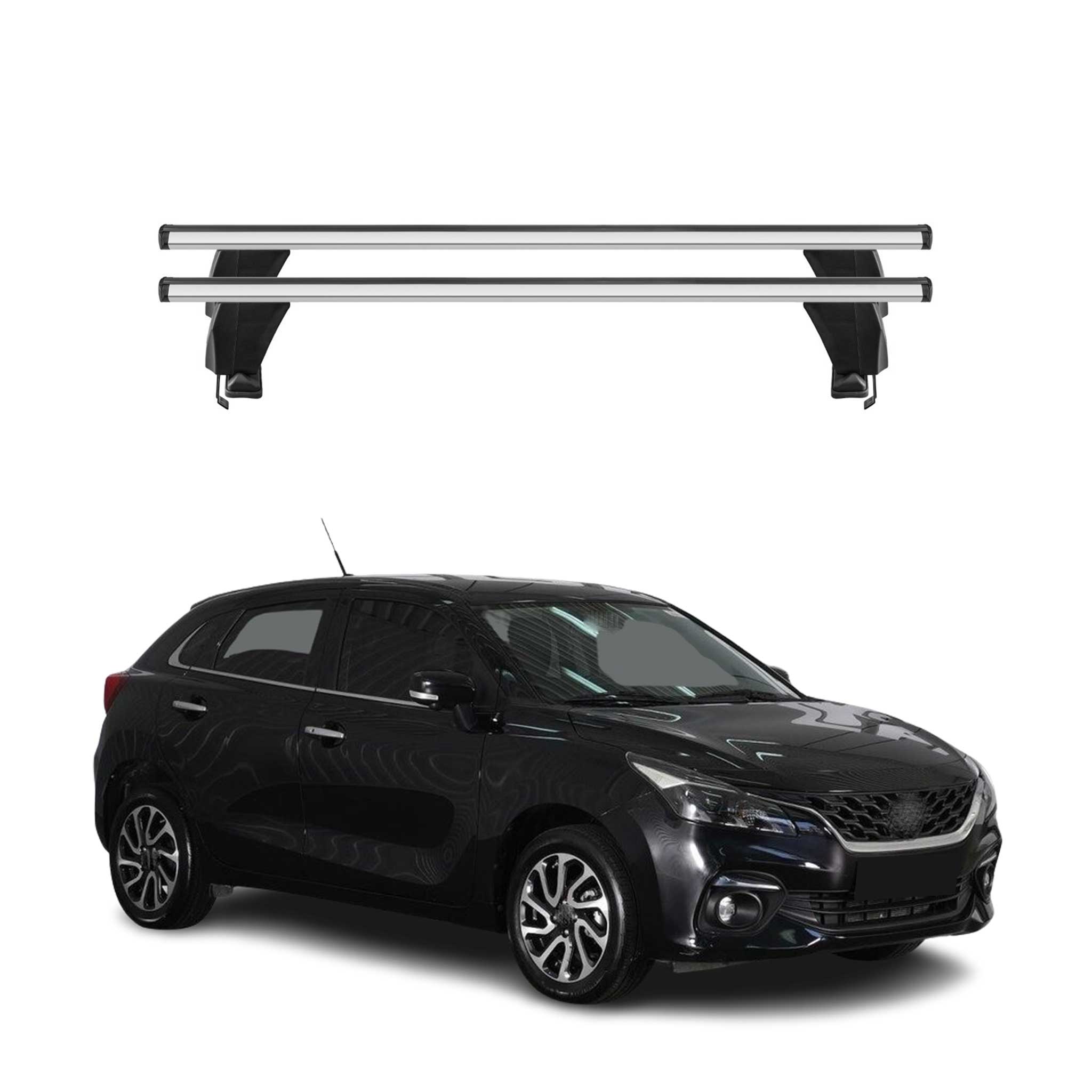 Menabo Dachträger Grundtäger für Suzuki Baleno 2019-2022 FL 50kg Alu Silber 2x