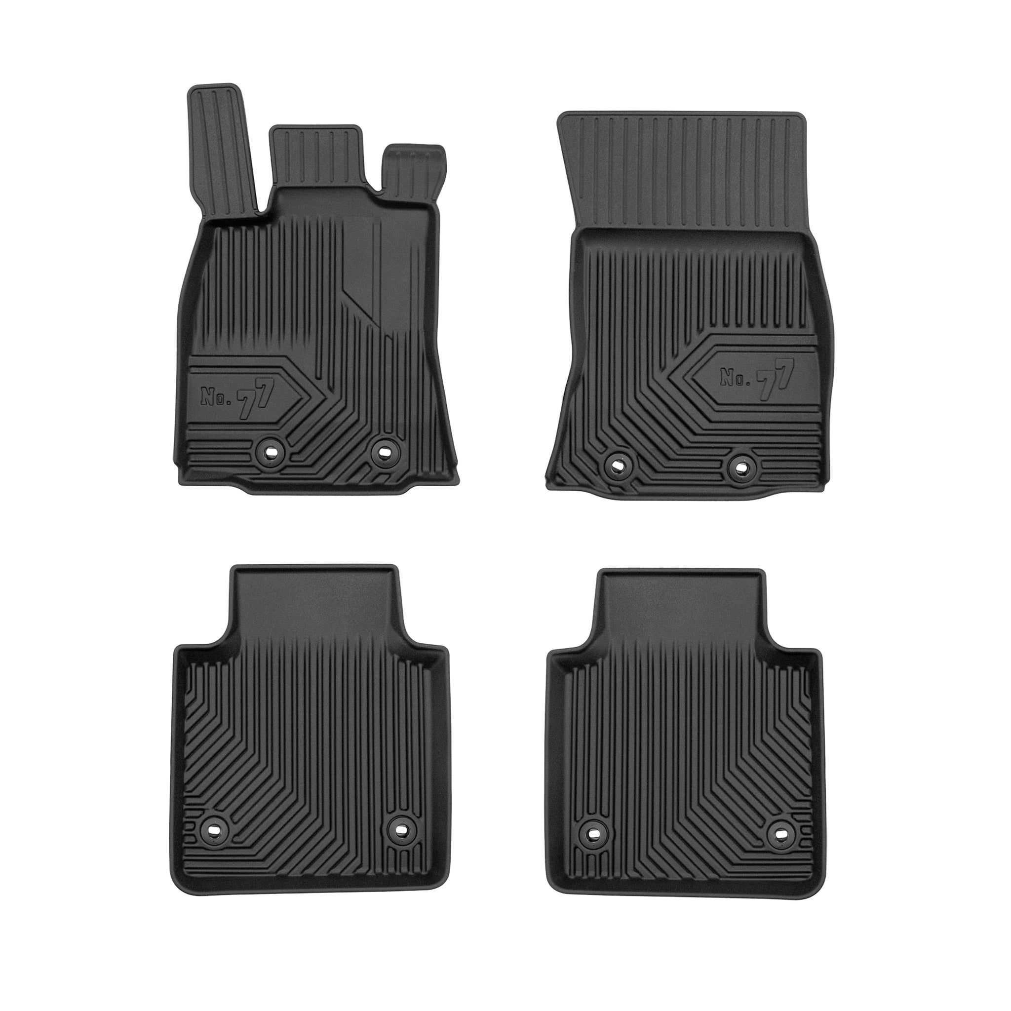 Fußmatten Gummimatten für Jaguar XJ VIII Langversionen 2009-19 TPE Schwarz 4 tlg