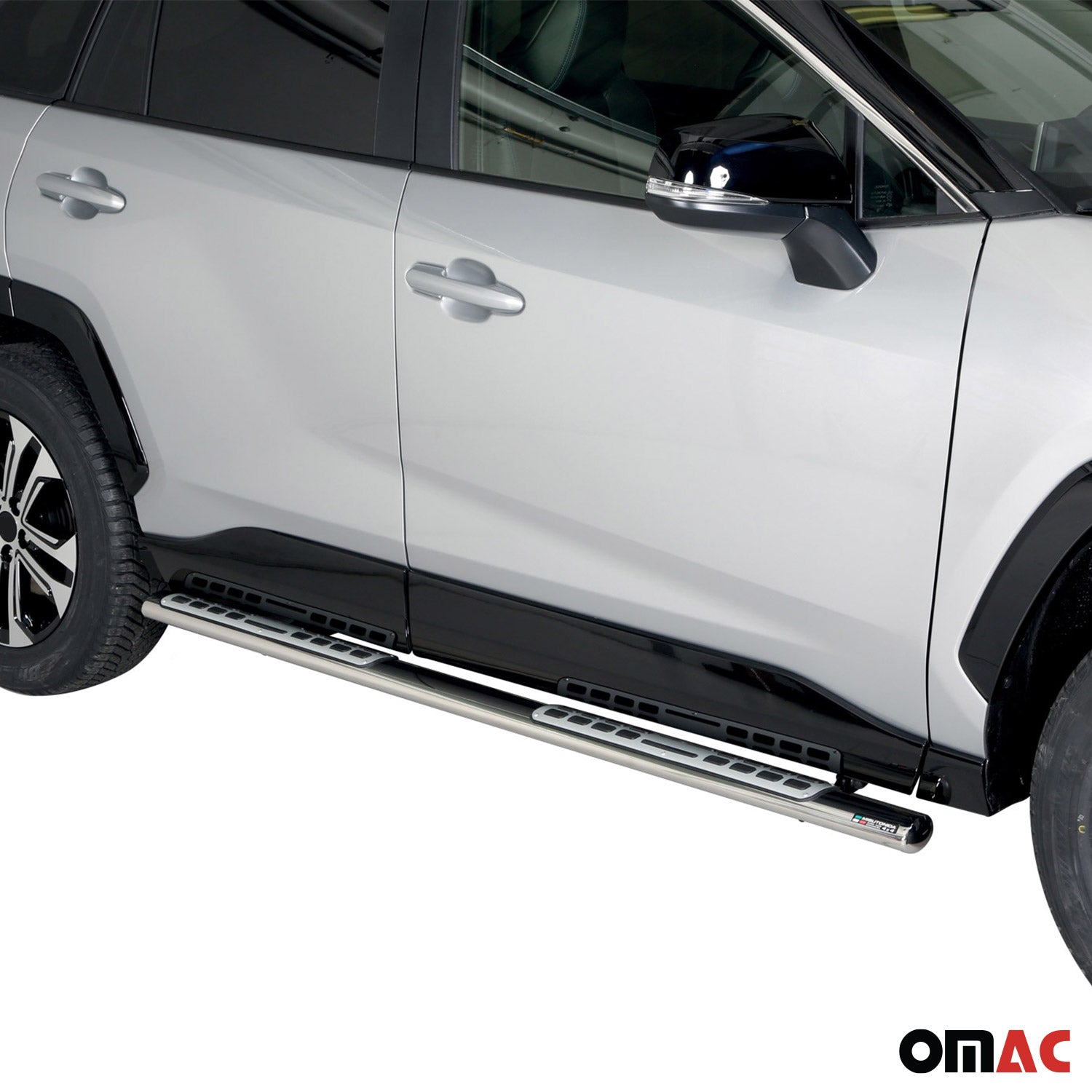 Edelstahl Seitenschweller Schwellerrohre für Toyota RAV4 Hybrid 2019-2025 Silber