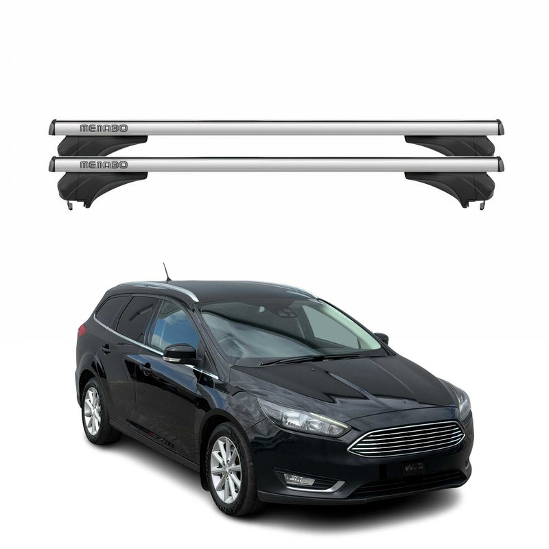 Menabo Dachträger Grundtäger für Ford Focus III Kombi 2011-2018 Alu Silber 2 tlg