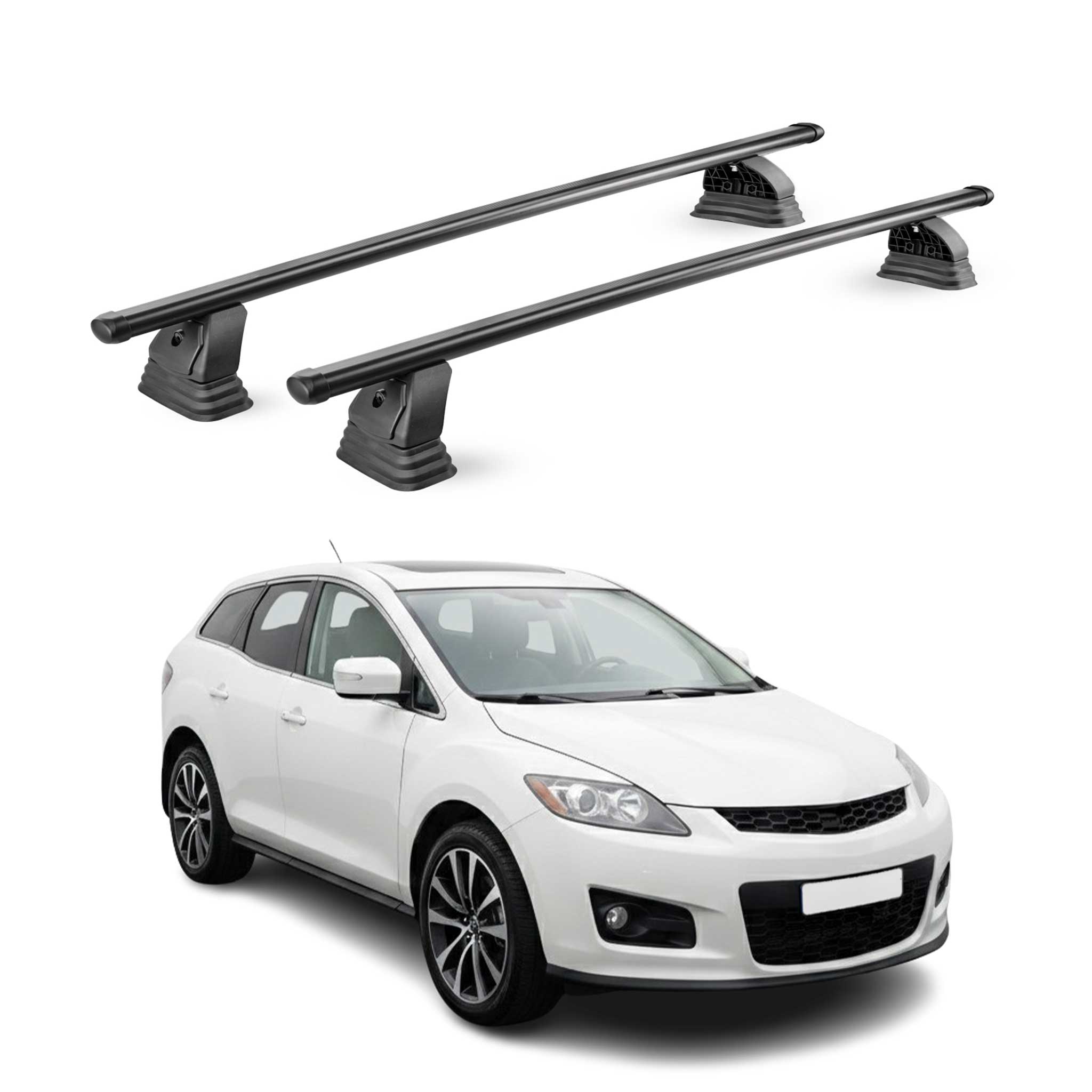 Stahl Dachträger für Mazda CX-7 2006-2012 TÜV Abschließbar 75 kg 2tlg Schwarz