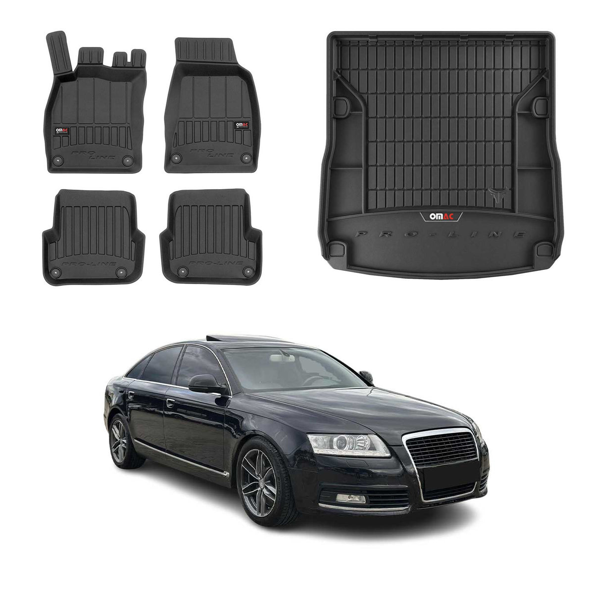 Fußmatten & Kofferraumwanne Set für Audi A6 C6 Avant Allroad 2008-2011 Facelift