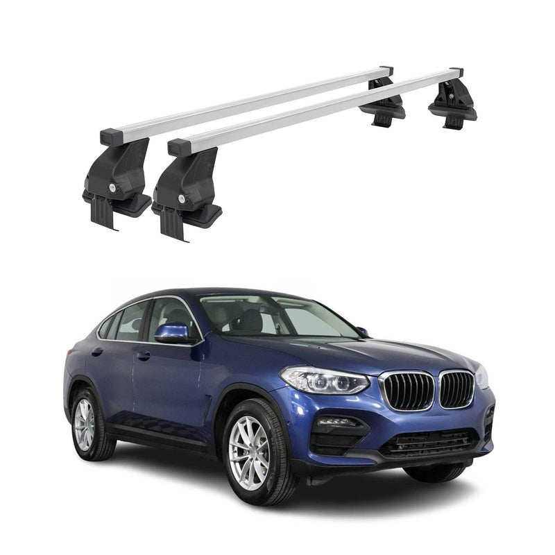 Menabo Dachträger Grundtäger für BMW X4 G02 2018-2025 50kg Stahl Silber 2 tlg
