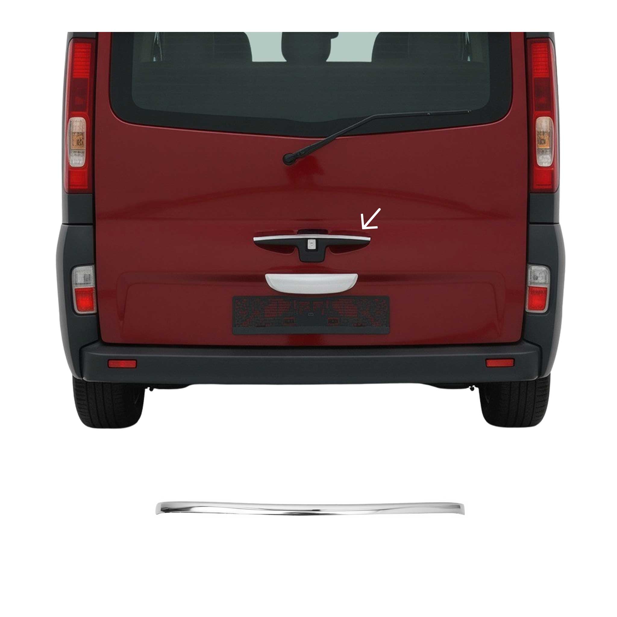 Heckklappe Kofferraumöffner Griff für Nissan Primastar 2001-2014 Edelstahl Chrom